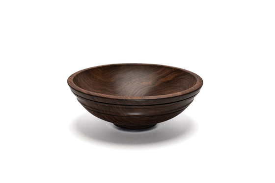 Medium Willoughby (round with ridge) Wooden Bowl in Walnut