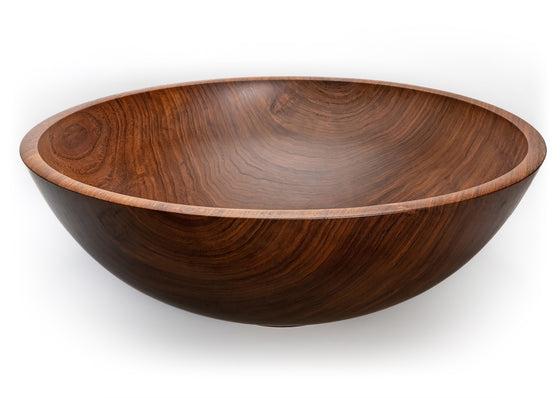 24 inch wooden bowl in walnut