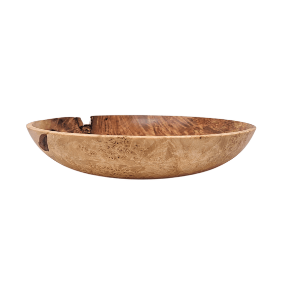 Wooden Burl Bowl Art Flame of the forest side view