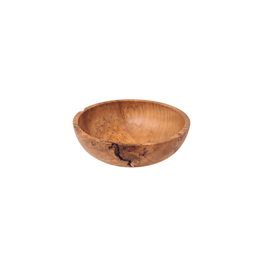 burl bowl made in Vermont side-top view of Aerostat