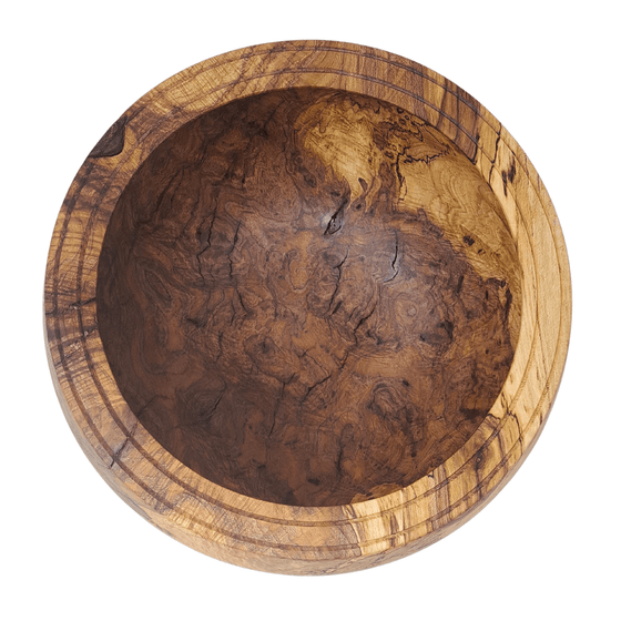 Wooden Burl Bowl Art Eye of the Storm top view