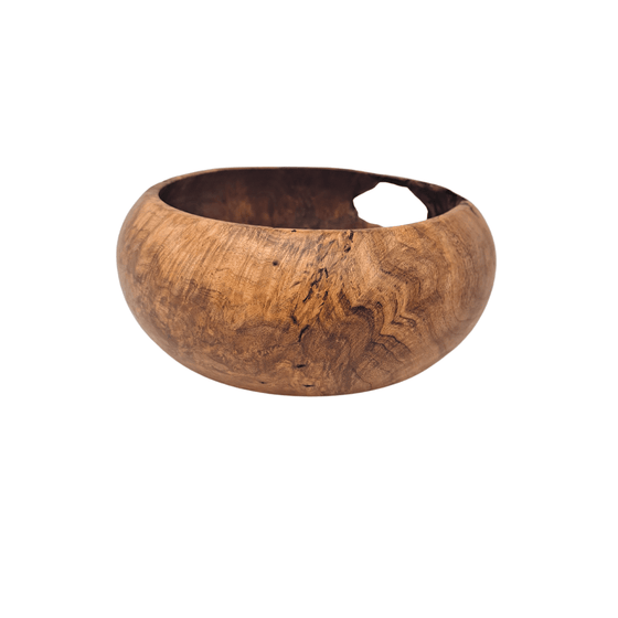 burl bowl made in Vermont side view