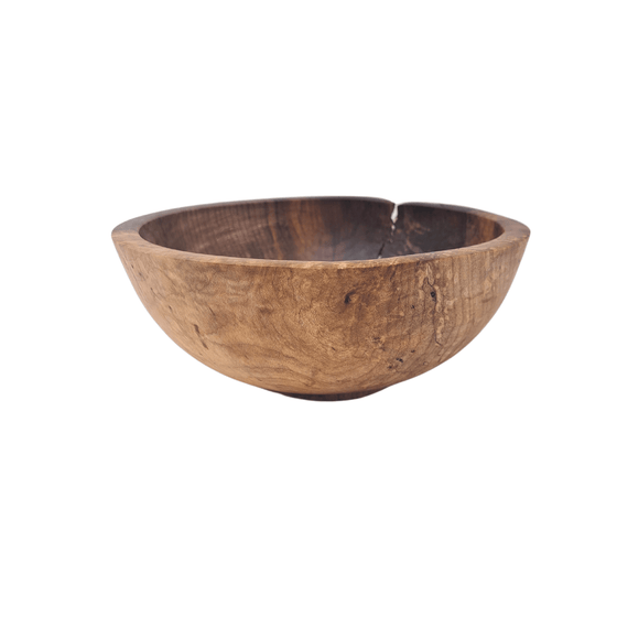 burl bowl from Andrew Pearce's wooden bowl collection side-top view