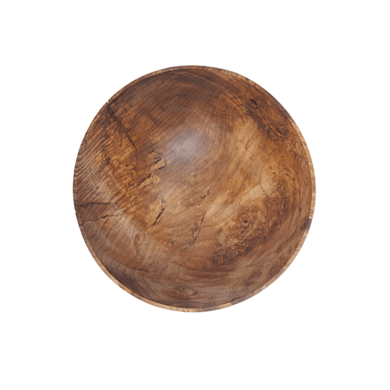 hand carved burl bowl top view