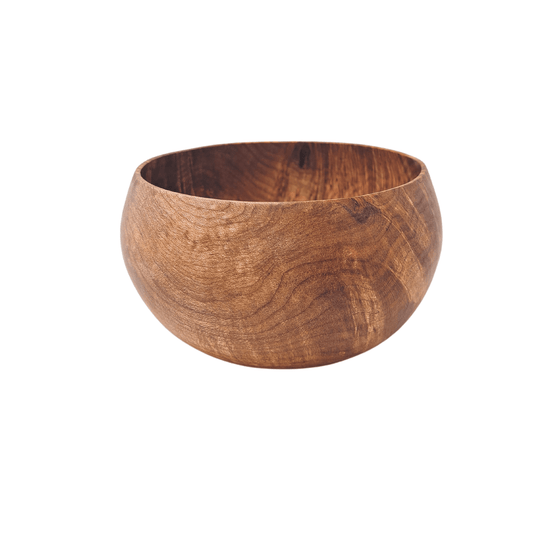 hand carved burl bowl made in vermont side top view
