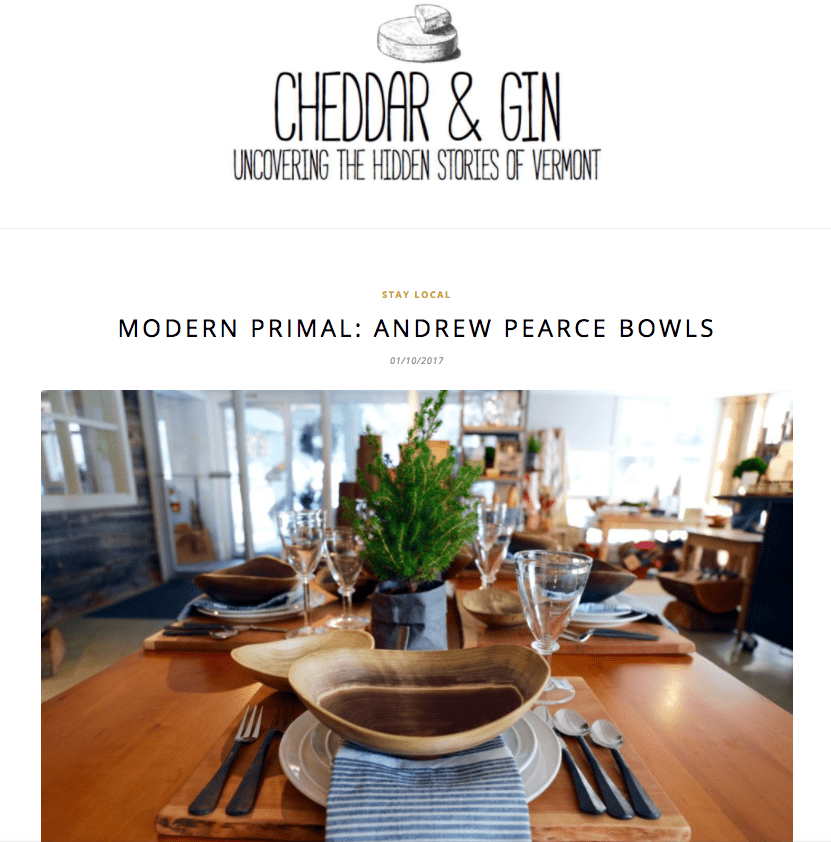 Andrew Pearce Bowls featured on Cheddar & Gin - The Jackson House Inn