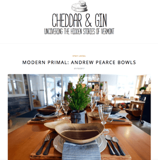  Andrew Pearce Bowls featured on Cheddar & Gin - The Jackson House Inn