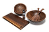 Andrew Pearce Bowls Introductory bundle including walnut wooden bowls, wood sald servers, wood cutting board and wood oil