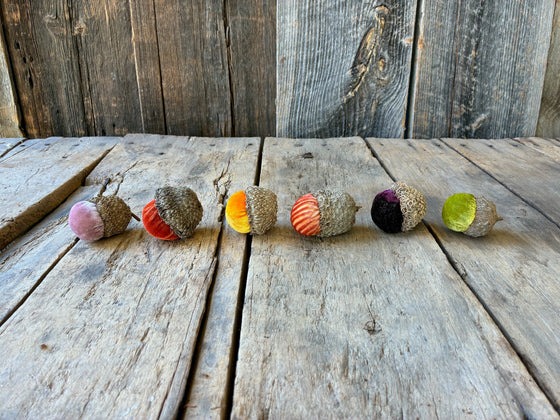 Plush Pumpkin Velvet Acorns