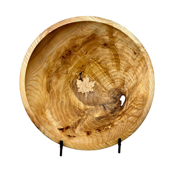 Ash Burl Bowl with Maple Inlay