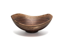  large wooden salad bowl with a live edge in  black walnut