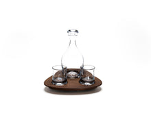  Decanter Set made from walnut wood and simon pearce glass