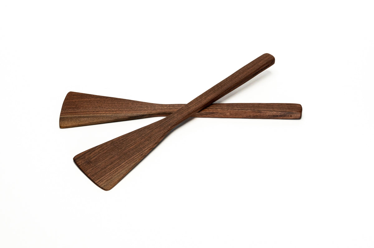 Wood Skyline Salad Servers for Large Walnut Bowls