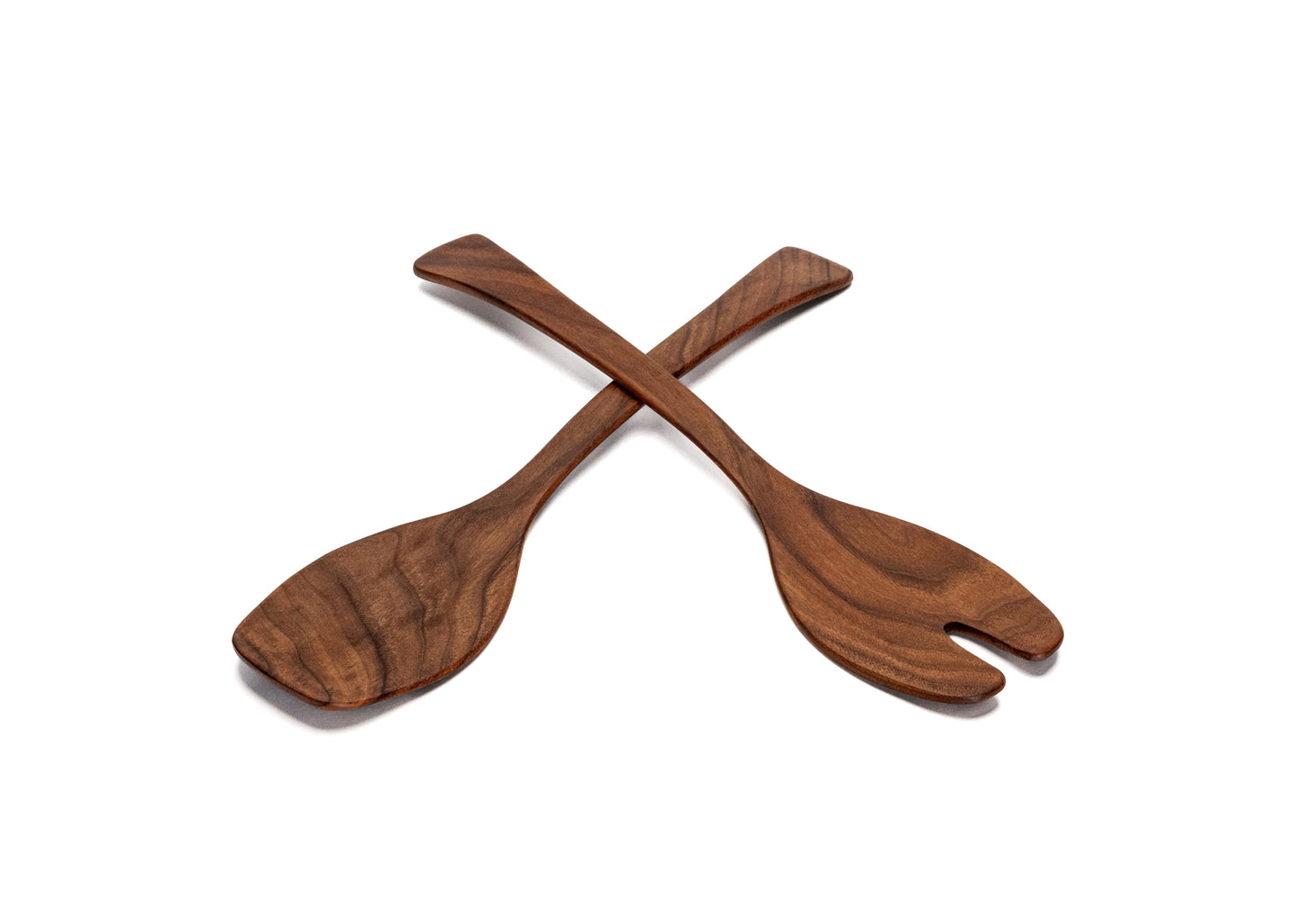 Wood salad servers extra large in walnut