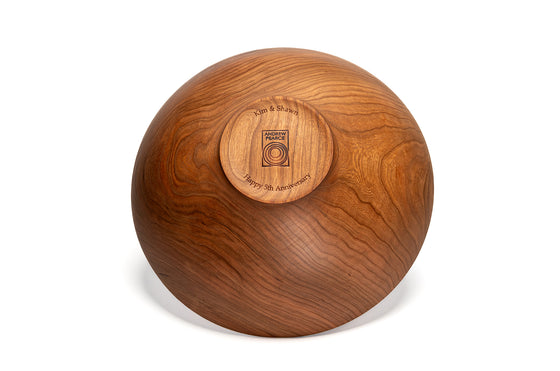 Engraved Cherry Wooden Bowl