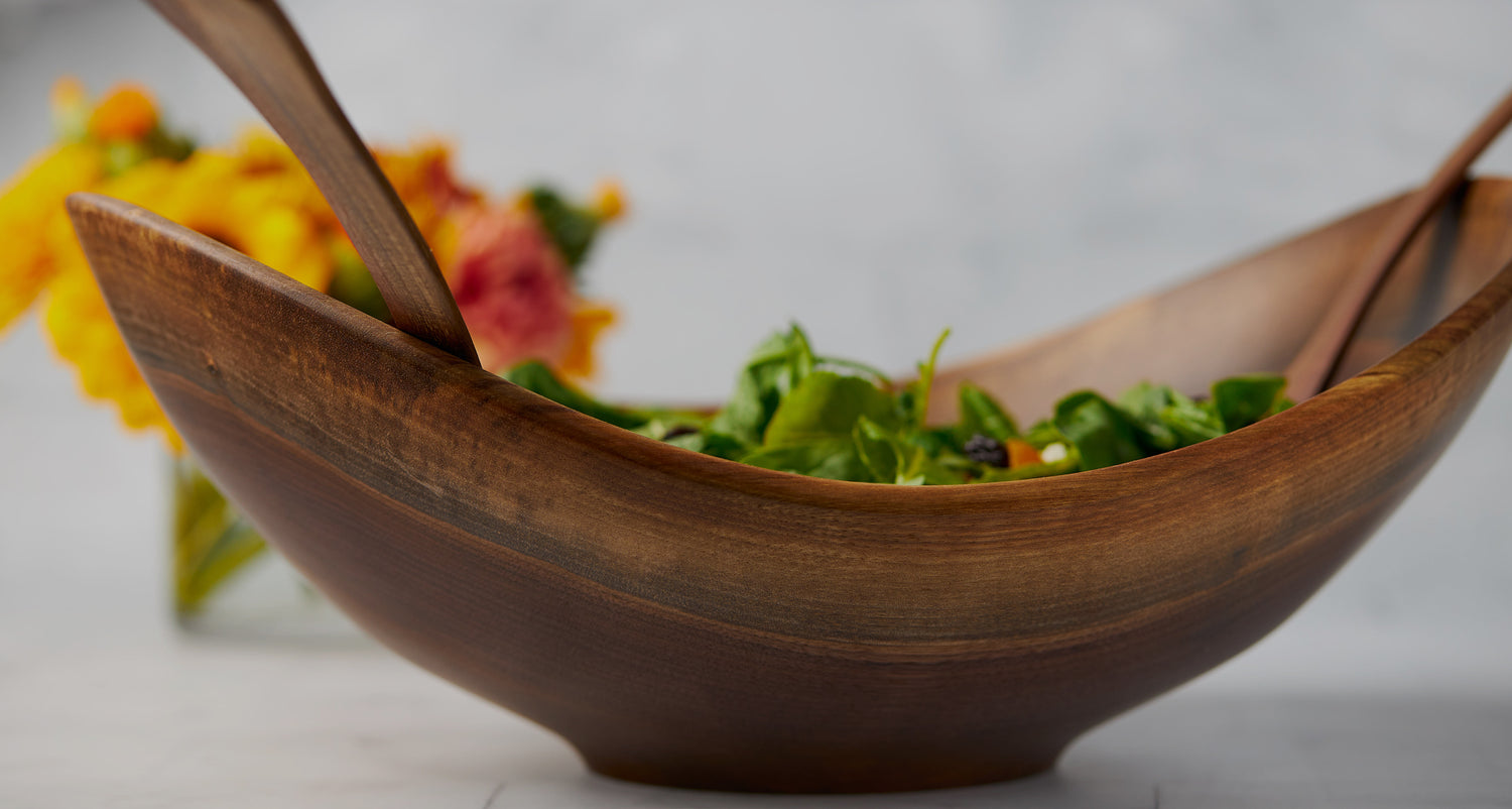 beautiful live edge wooden salad bowl from Andrew Pearce Bowls