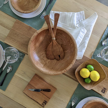 Table Setting with Champlain Wooden Bowls