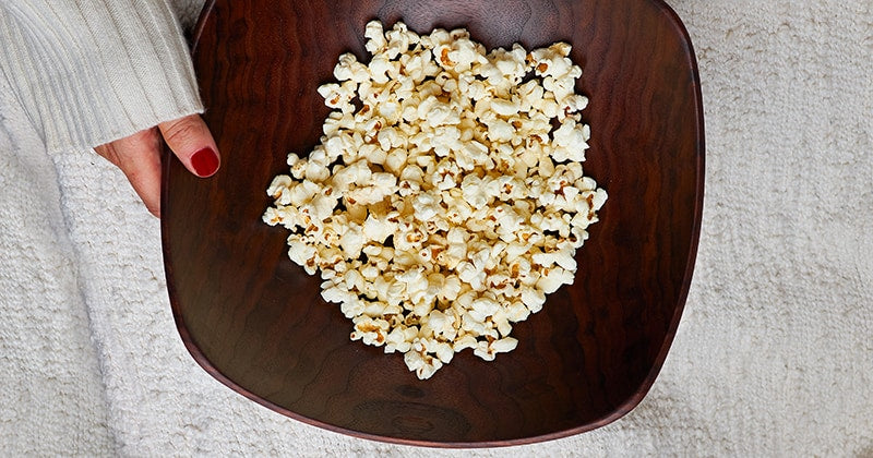  Wooden Bowls hand turned by Andrew Pearce Bowls in VT photo shows our echo square bowl filled with popcorn